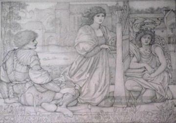  damour Kunst - Chant dAmour Zeichnung Präraffaeliten Sir Edward Burne Jones